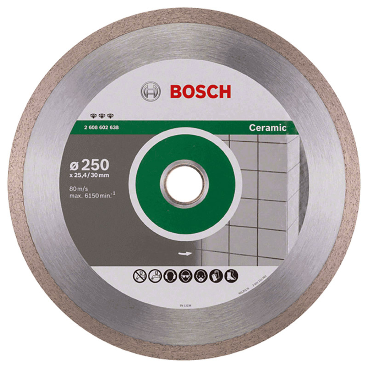 Диск алмазный по керамике Bosch Best for Ceramic 250х30мм (638) — Фото 1
