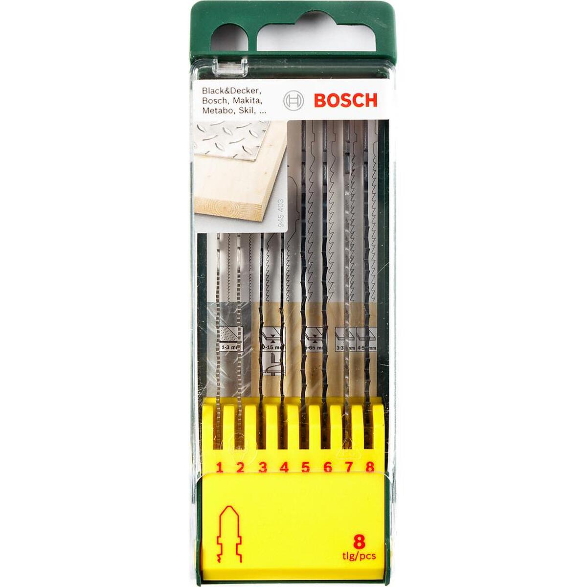 Набор пилок для лобзика по дереву и металлу Bosch 100мм 8шт (458) — Фото 1
