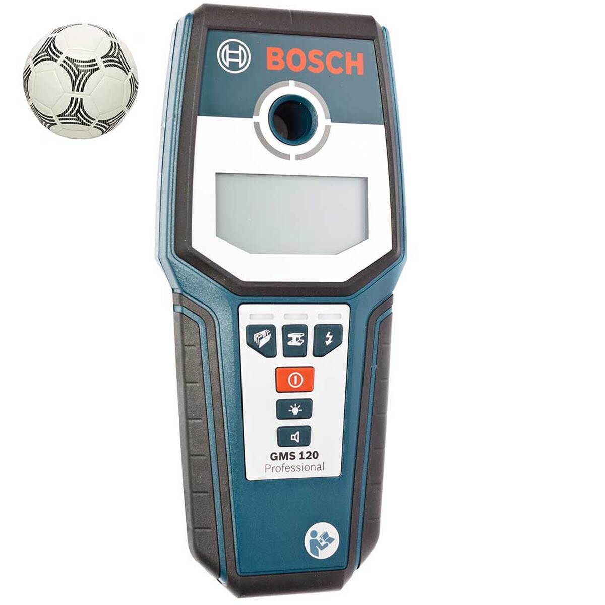 Детектор проводки Bosch GMS 120 + футбольный мяч Adidas — Фото 1