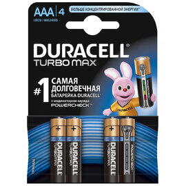 Элемент питания Duracell MX2400/LR03 (AAA) Ultra Power/Turbo BP4 4шт — Фото 1