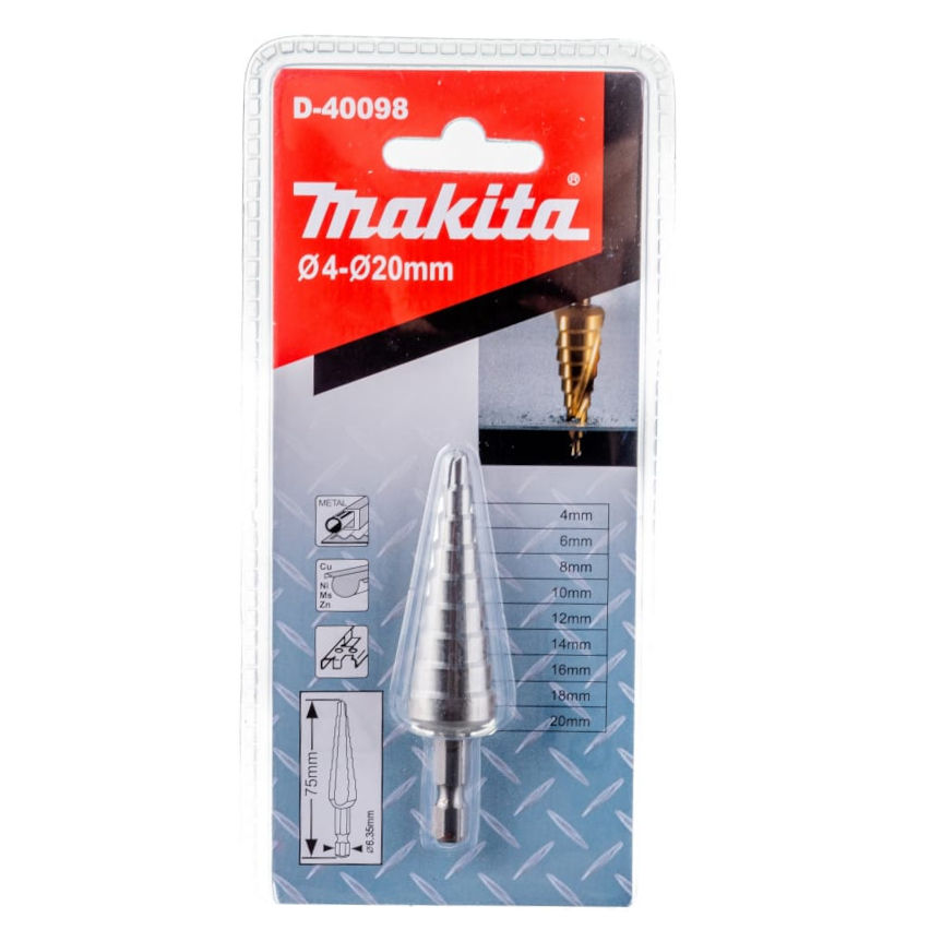 Сверло по металлу Makita HSS 4-20мм ступенчатое (D-40098) — Фото 2