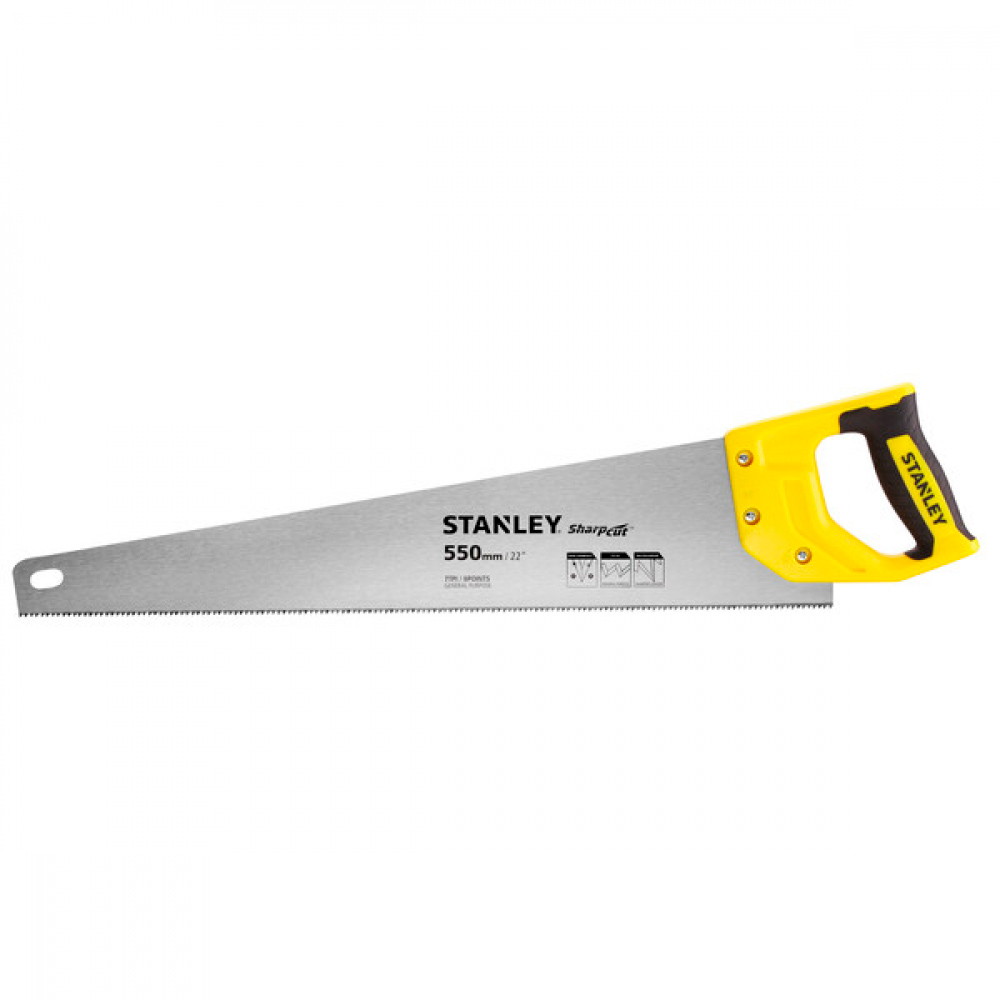 Ножовка по дереву STANLEY SharpCut TPI7 550мм STHT20368-1 — Фото 1